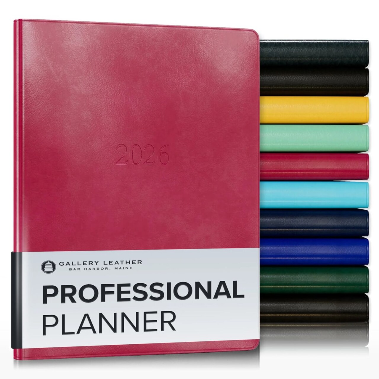 Gallery Leather Professional Weekly Monthly Planner 2026, Elegantly Bound Calendar Planner and Notebook with Stylish Gold-Gilded Page Edges, 12 Months - 9 x 7 "